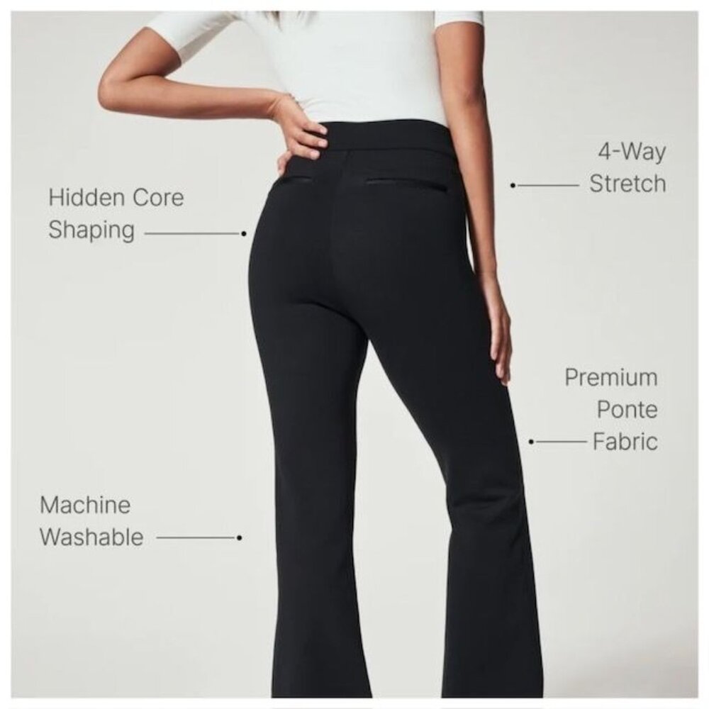 NWT SPANX PerfectFit Ponte Flare Pants Black, Size 1X Tall - Picture 7 of 12